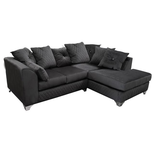 Stpeter Corner Sofa Canora Grey Upholstery Colour: Black, Orientation: Right Hand Facing on Productcaster.