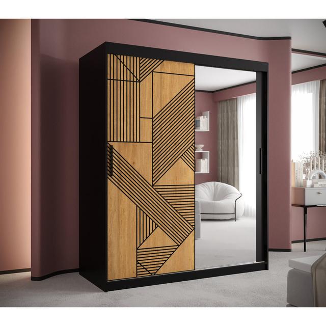 Mahkenna 2 Door Wardrobe Ebern Designs Size: 200cm H x 150cm W x 62cm D on Productcaster.