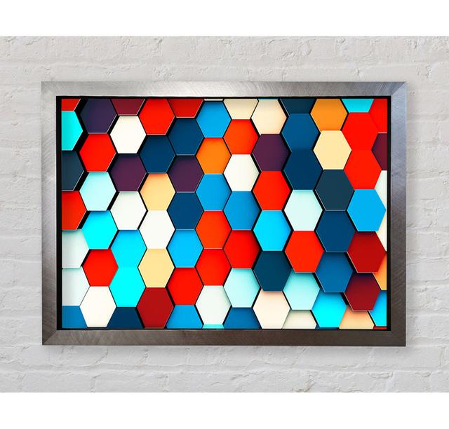 Honeycomb Pattern Grid - Single Picture Frame Art Prints Bright Star Size: 42cm H x 59.7cm W x 3.4cm D on Productcaster.