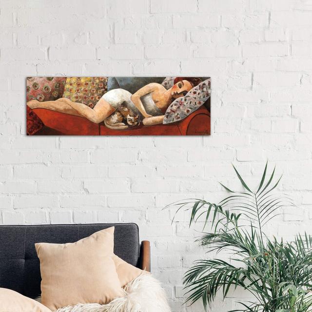 Siesta by Didier Lourenco - Panoramic Painting Print on Canvas Three Posts Size: 50.8cm H x 152.4cm W x 3.81cm D, Frame Option: No Frame on Productcaster.