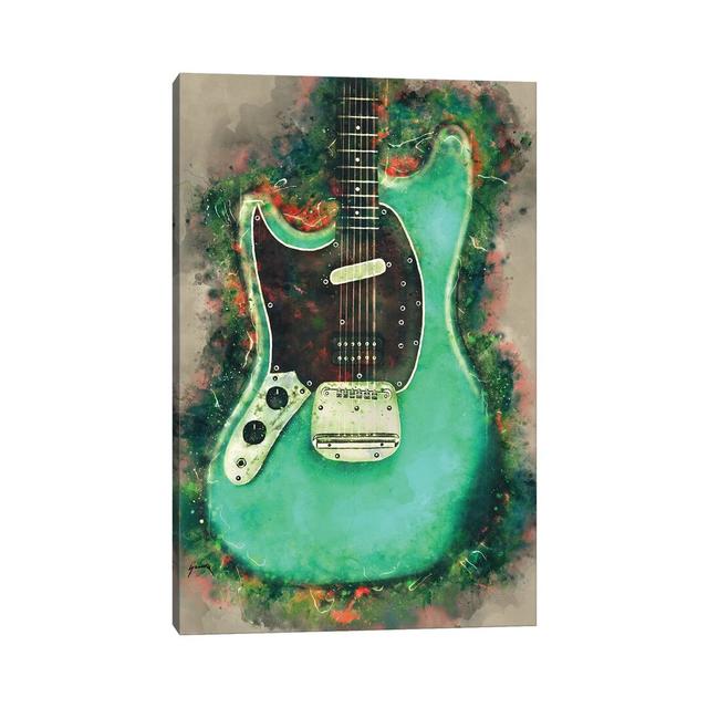 Kurt Cobain's Electric Guitar - Print on Canvas Ebern Designs Size: 66.04cm H x 45.72cm W x 3.81cm D, Format: Wrapped Canvas on Productcaster.