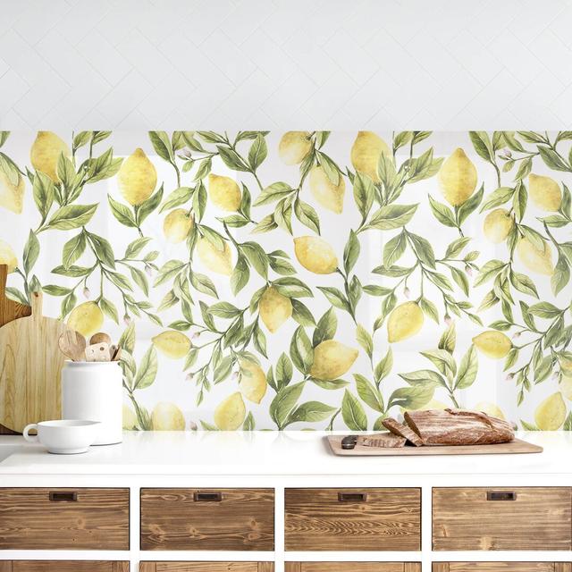 Belmonte 50 x 175Cm PVC Tile in Yellow/Blue/White August Grove on Productcaster.