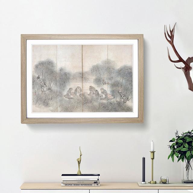 Woodcutters & Fishermen Vol.2 by Matsumura Goshun - Picture Frame Painting Print East Urban Home Size: 27cm H x 36cm W x 2cm D, Frame Option: Oak Fram on Productcaster.