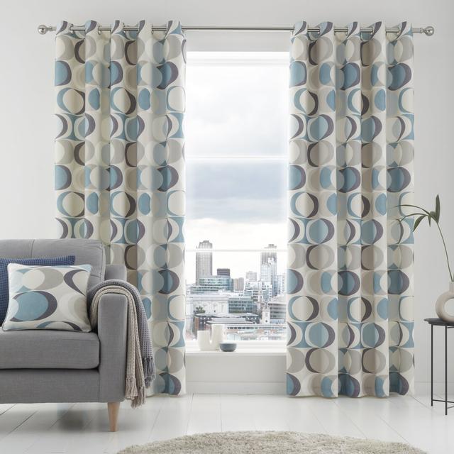 Sander Polycotton Eyelet Curtains (Set of 2) Fusion Panel Size: Width 117 x Drop 137cm, Colour: Duck Egg on Productcaster.