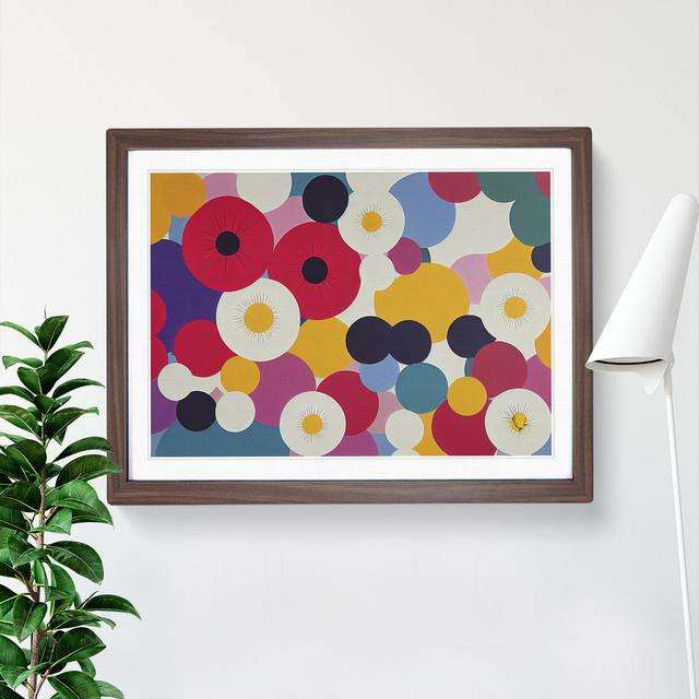 Majestic Abstract Flowers - Picture Frame Graphic Art 17 Stories Size: 25cm H x 34cm W x 2cm D, Frame Colour: Walnut on Productcaster.