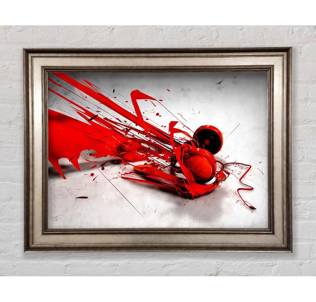 Red Headphone Blast - Single Picture Frame Art Prints Bright Star Size: 29.7cm H x 42cm W x 8cm D on Productcaster.