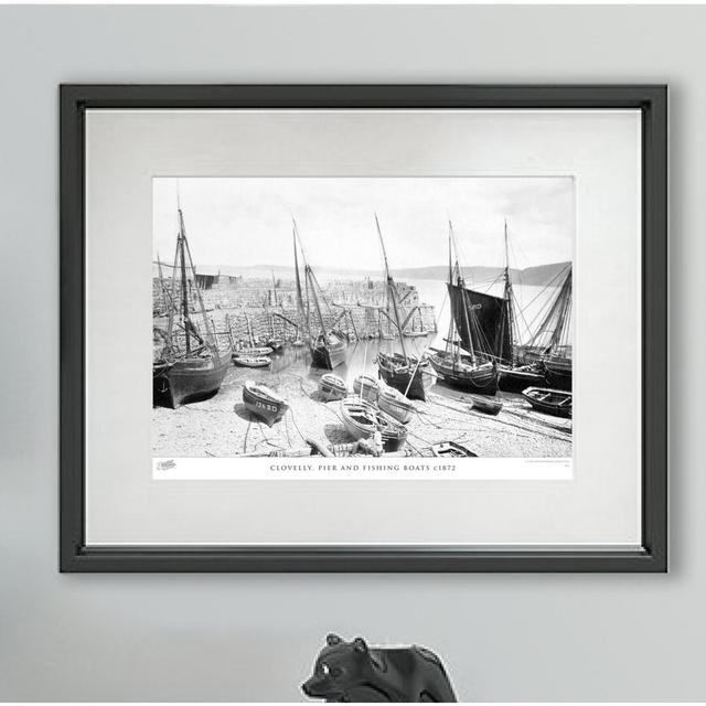 'Clovelly, Pier and Fishing Boats C1872' - Picture Frame Photograph Print on Paper The Francis Frith Collection Size: 45cm H x 60cm W x 2.3cm D on Productcaster.