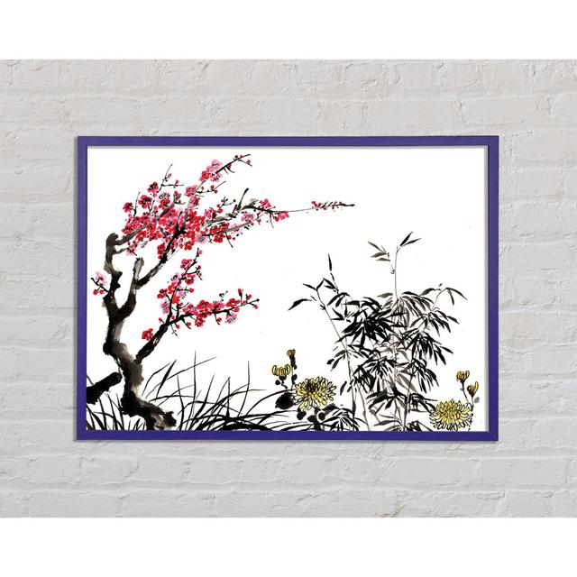 Chinese Cherry Blossom Grasses - Single Picture Frame Art Prints Ophelia & Co. Size: 42cm H x 59.7cm W x 2cm D on Productcaster.