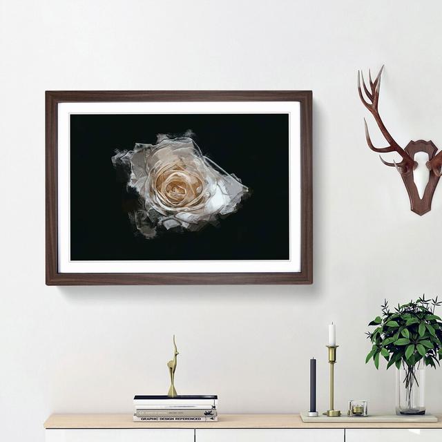 A White Rose in Abstract - Picture Frame Graphic Art Print East Urban Home Frame Option: Walnut Framed, Size: 27cm H x 36cm W x 2cm D on Productcaster.