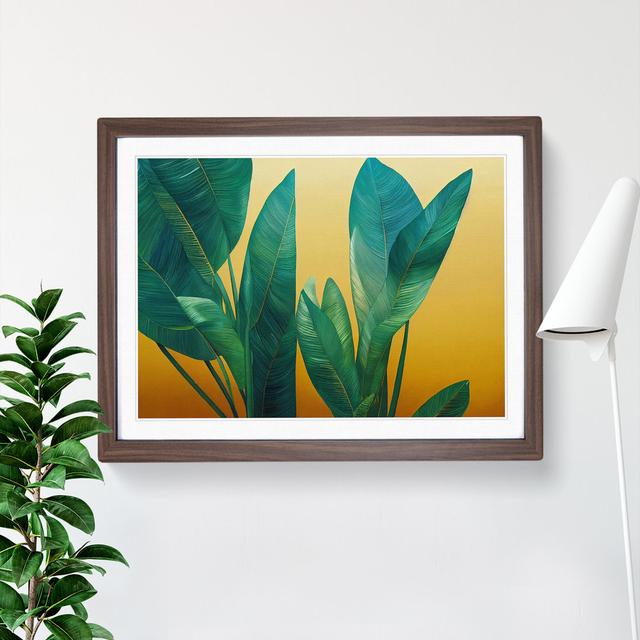 Cosmopolitan Tropical Leaves - Single Picture Frame Painting 17 Stories Frame Colour: Walnut, Size: 46cm H x 64cm W x 2cm D on Productcaster.