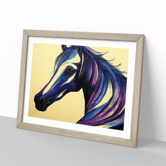 Horse Vol.2 Abstract - Picture Frame Painting 17 Stories Frame Colour: Oak, Size: 34cm H x 46cm W x 2cm D on Productcaster.