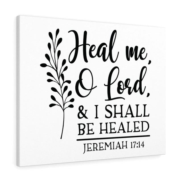 I Shall Be Healed - Wrapped Canvas Typography Blue Elephant Size: 30cm H x 41cm W on Productcaster.