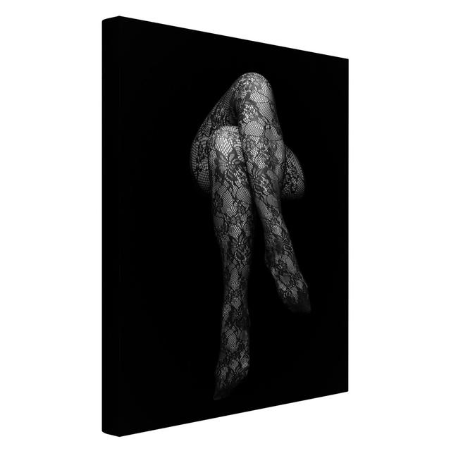 Legs in Lace - Wrapped Canvas Photograph Print Canora Grey Size: 180cm H x 120cm W, Format: Recycled Canvas on Productcaster.