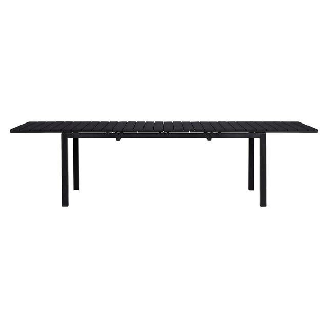 Virginio Extendable Aluminium Dining Table Dakota Fields Size: 76cm H x 300cm L x 90cm W, Colour: Black on Productcaster.