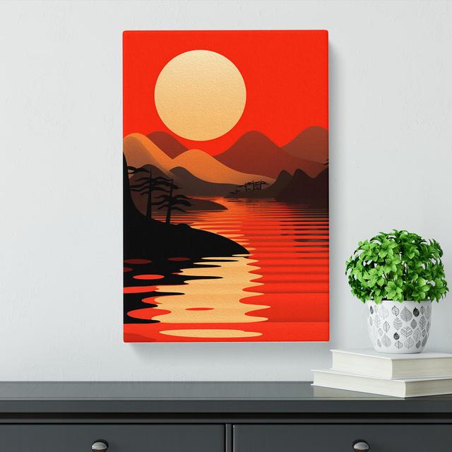 Japanese Sunset Constructivism No.2 - Print Alpen Home Size: 76cm H x 50cm W x 3cm D on Productcaster.