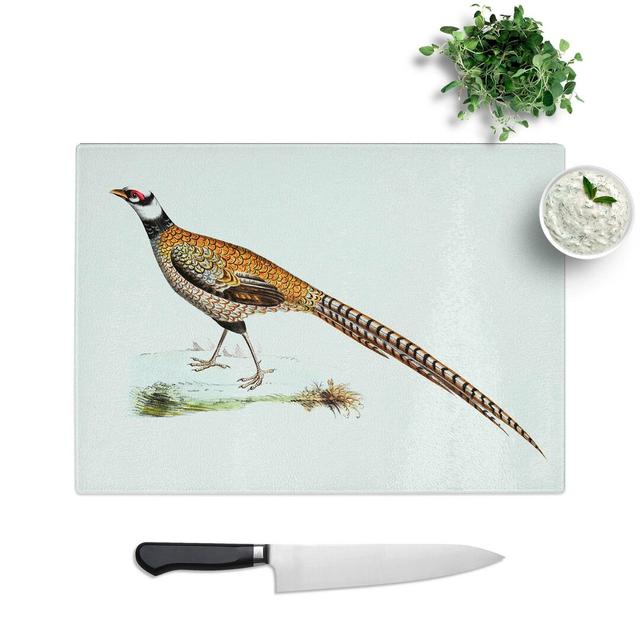 Tempered Glass Reeve's Pheasant Illustration by John Edward Gray Chopping Board East Urban Home Size: 28.5 cm W x 20 cm L on Productcaster.