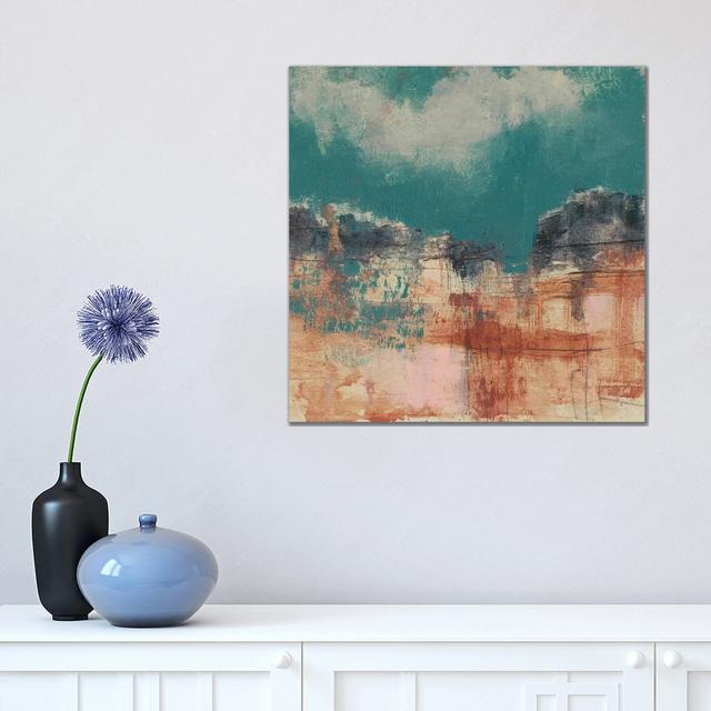 Teal Sky I by Jennifer Goldberger - Wrapped Canvas Painting Metro Lane Size: 45.72cm H x 45.72cm W x 1.91cm D on Productcaster.