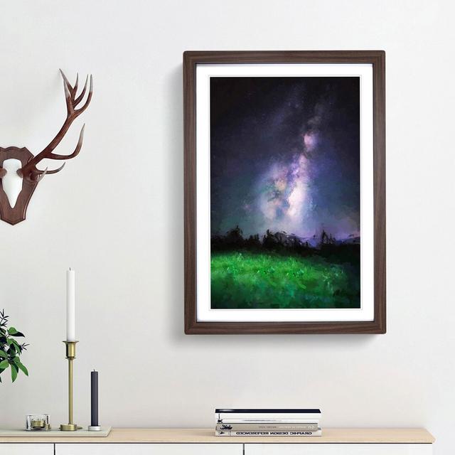 Stars Above Colorado Mountains - Picture Frame Graphic Art Print East Urban Home Size: 65cm H x 48cm W x 2cm D, Frame Option: Walnut Framed on Productcaster.