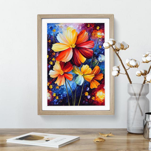 Selection of Flowers No.3 - Picture Frame Graphic Art Marlow Home Co. Size: 46cm H x 34cm W x 2cm D, Frame Colour: Oak on Productcaster.