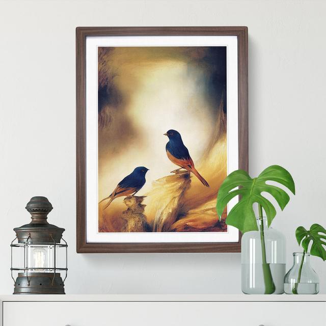 Two Birds - Single Picture Frame Print Marlow Home Co. Format: Walnut Framed, Size: 34cm H x 25cm W x 2cm D on Productcaster.