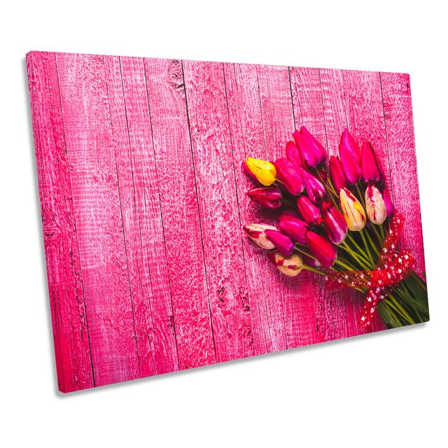 Tulips Flowers Floral - Wrapped Canvas Art Prints Ebern Designs Size: 50.8cm H x 76.2cm W on Productcaster.