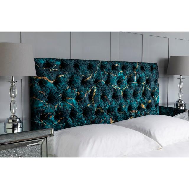 Anneliese Upholstered Headboard Etta Avenue Colour: Emerald, Size: Double on Productcaster.