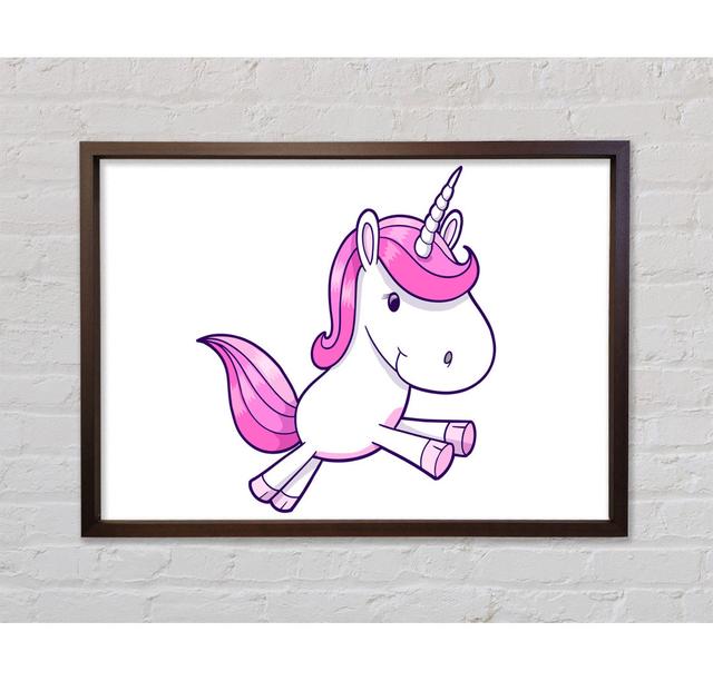 Leaping Unicorn White - Single Picture Frame Art Prints on Canvas Bright Star Size: 100cm H x 141.4cm W x 3.3cm D on Productcaster.