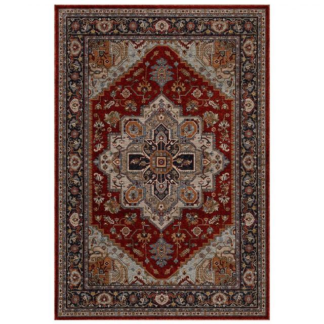 Traditional Machine Woven Red/Cream Area Rug Longweave Rug Size: Rectangle 120 x 180cm on Productcaster.