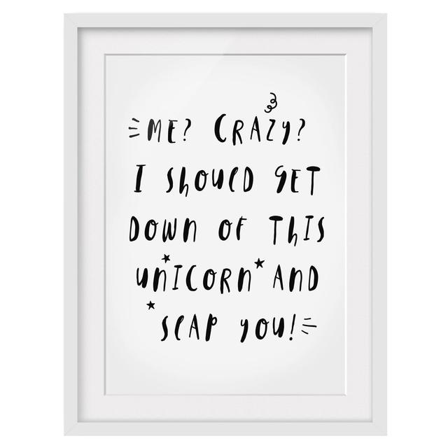 Crazy Me Framed Print East Urban Home Rahmenoptionen: Matt white, Size: 70cm H x 50cm W on Productcaster.