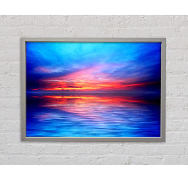 The Oceans Mirror Sky Framed Print Wall Art Highland Dunes Size: 59.7cm H x 84.1cm W x 3.3cm D, Format: Dark Grey Framed Canvas on Productcaster.