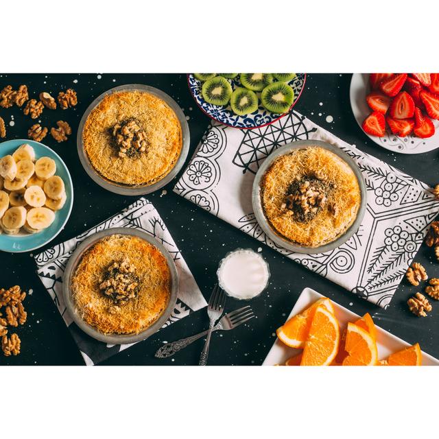 Traditional Dessert Kunafa - Wrapped Canvas Photograph 17 Stories Size: 30cm H x 46cm W x 3.8cm D on Productcaster.