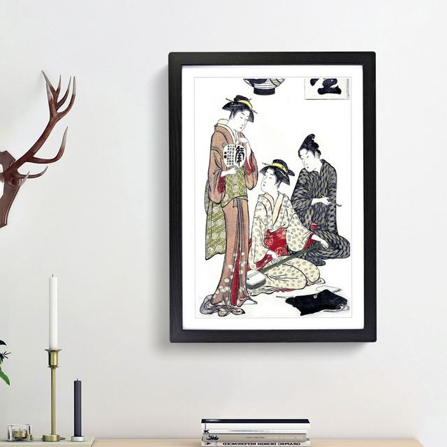 Enjoying the Evening Cool by Torii Kiyonaga - Picture Frame Painting Print East Urban Home Size: 36cm H x 27cm W x 2cm D, Frame Option: Black Framed on Productcaster.