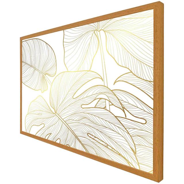 Addis Golden Botanical Line Art - Single Picture Frame Art Prints Bay Isle Home Frame Colour: White, Size: 31cm H x 41cm W x 4cm D on Productcaster.