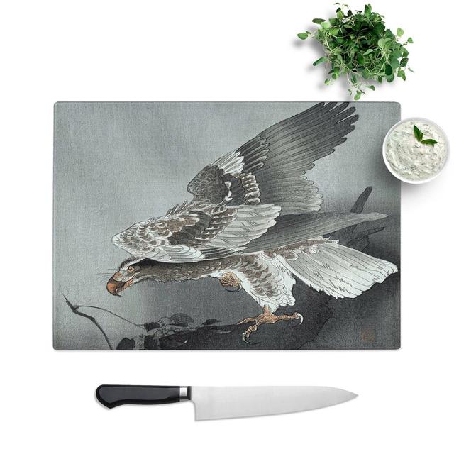 Glass Eagle Hunting by Ohara Koson Chopping Board East Urban Home Size: 28.5 cm W x 20 cm L on Productcaster.