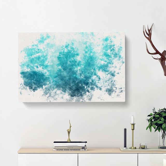 Teal Blue Forest - Wrapped Canvas Graphic Art Print East Urban Home Size: 60cm H x 91cm W x 3cm D on Productcaster.