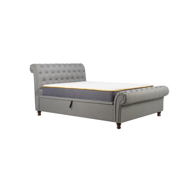 Castello Upholstered Ottoman Bed Ophelia & Co. Size: Double (4'6), Colour: Grey on Productcaster.