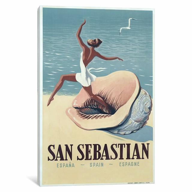 San Sebastian by Vintage Apple Collection - Print on Canvas East Urban Home Size: 66.04cm H x 45.72cm W x 3.81cm D, Format: Wrapped Canvas on Productcaster.