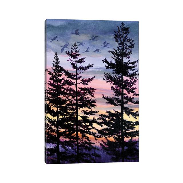 Oregon Sunset by Laura Iverson - Wrapped Canvas Graphic Art Alpen Home Size: 30.48cm H x 20.32cm W x 1.91cm D on Productcaster.