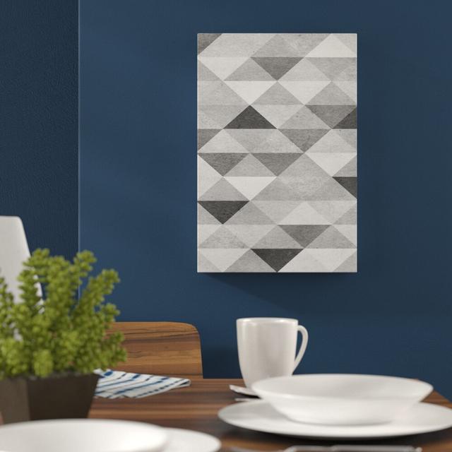 "Chromatic Triangles" Graphic Art Wrapped on Canvas Ivy Bronx Size: 45cm H x 30cm W on Productcaster.