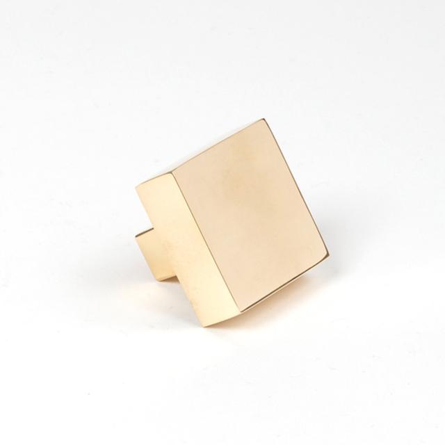 Square Knob From The Anvil Finish: Polished Brass, Size: 4 cm on Productcaster.