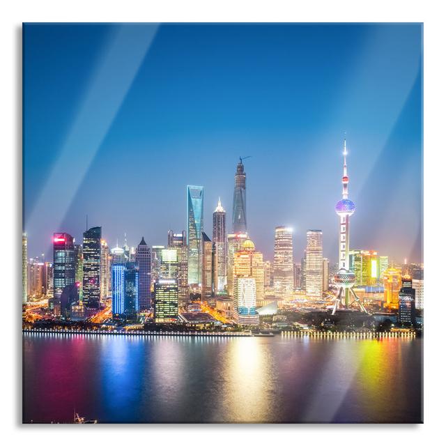 Shanghai Skyline - Unframed Photograph on Glass Ebern Designs Size: 60cm H x 60cm W x 0.4cm D on Productcaster.