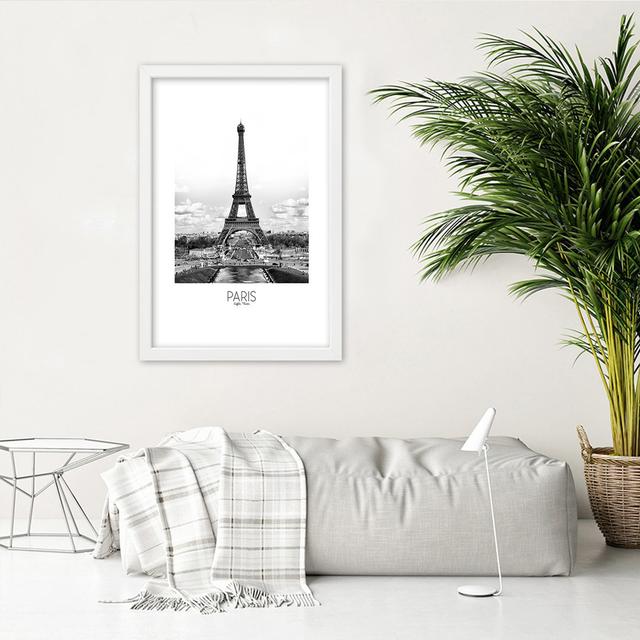 Bilder mit Rahmen, Stadt Paris Eiffelturm Happy Larry Größe: 100cm H x 70cm B, Format: Weiß on Productcaster.