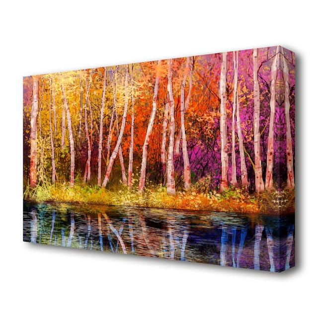 'Rainbow Trees forest' - Wrapped Canvas Photograph Print on Canvas East Urban Home Size: 101.6cm H x 142.2cm W x 4.4cm D on Productcaster.