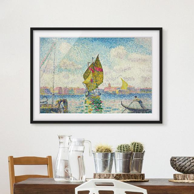 'Sailboats on Giudecca' by Henri Edmond Cross - Picture Frame Painting Print on Paper East Urban Home Frame Option: Matt black, Size: 40cm H x 55cm W on Productcaster.