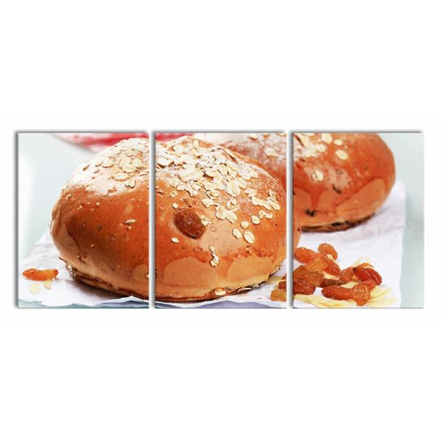 Sweet Currant Buns - 3 Piece Wrapped Canvas Print East Urban Home Size: 80cm H x 180cm W on Productcaster.