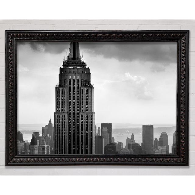 Empire State Building B N W Framed Print - Picture Frame Graphic Art on Canvas Ebern Designs Format: Black Walnut Framed Paper, Size: 21cm H x 29.7cm on Productcaster.