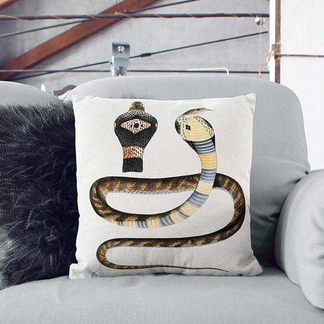 Banded Cobra Capella Snake by John Edward Gray Cushion with Filling East Urban Home Size: 55 x 55 cm on Productcaster.