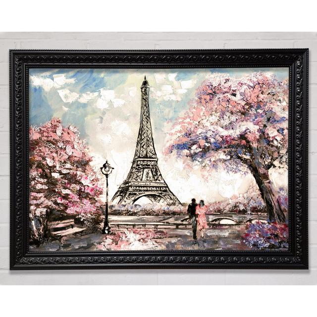 Eiffel Tower Pink Tree ClassicLiving Format: Black Framed Paper, Size: 29.7cm H x 42cm W x 3cm D on Productcaster.