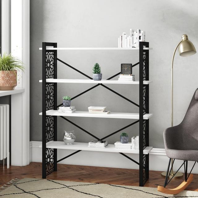 Calla Bookcase Langley Street Colour: Black/White on Productcaster.