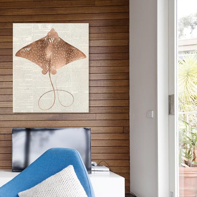 Eagle Ray Bronze - Wrapped Canvas Print East Urban Home Size: 36 cm H x 30 cm W on Productcaster.